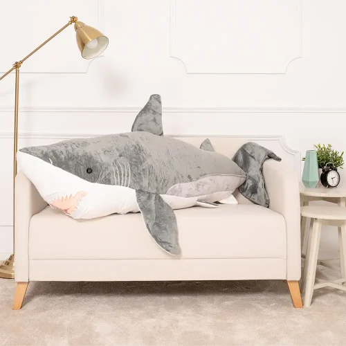 Teddyway Saho plišani morski pas, mekana igračka, 90 cm, 35 inča, 2,9 stopa, plava - Teddyway