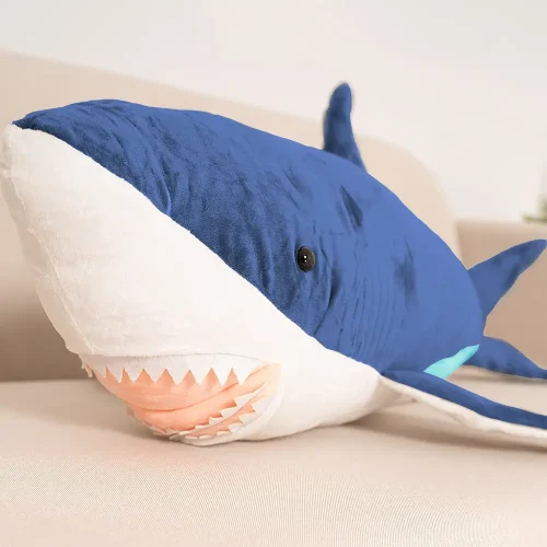 Teddyway Saho plišani morski pas, mekana igračka, 90 cm, 35 inča, 2,9 stopa, plava - Teddyway