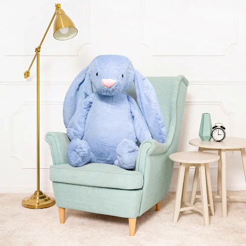Teddyway Bani veliki plišani zeko divovski XXL, mekana igračka, 100 cm, 39 inča, 3,3 stope, plava - Teddyway