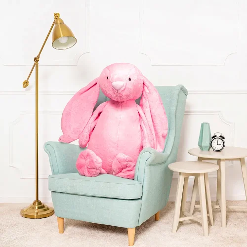 Teddyway Bani veliki plišani zeko divovski XXL, mekana igračka, 100 cm, 39 inča, 3,3 stope, jarko ružičasta - Teddyway