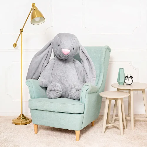 Teddyway Bani veliki plišani zeko divovski XXL, mekana igračka, 100 cm, 39 inča, 3,3 stope, tamno siva - Teddyway