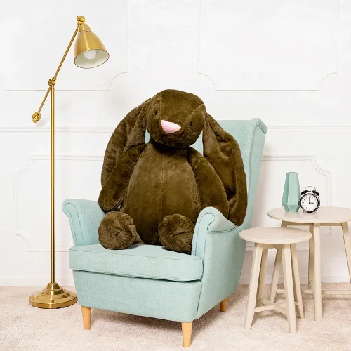 Teddyway Bani veliki plišani zeko divovski XXL, mekana igračka, 100 cm, 39 inča, 3,3 stope, maslinasto-bijela - Teddyway