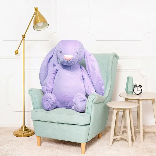 Teddyway Bani veliki plišani zeko divovski XXL, mekana igračka, 100 cm, 39 inča, 3,3 stope, ljubičasta - Teddyway
