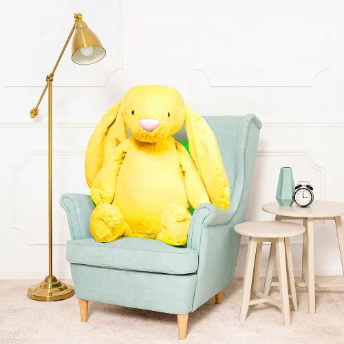 Teddyway Bani veliki plišani zeko divovski XXL, mekana igračka, 100 cm, 39 inča, 3,3 stope, žuta - Teddyway