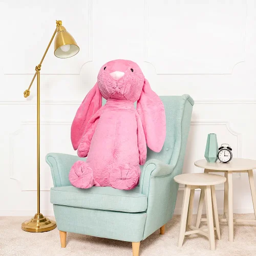 Teddyway Bani veliki plišani zeko divovski XXL, mekana igračka, 120 cm, 47 inča, 3,9 stopa, jarko ružičasta - Teddyway