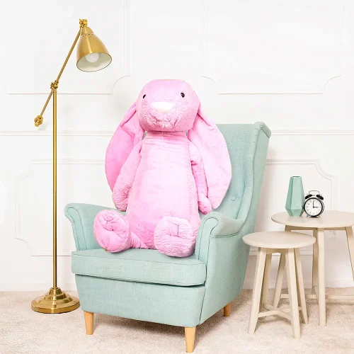 Teddyway Bani veliki plišani zeko divovski XXL, mekana igračka, 120 cm, 47 inča, 3,9 stopa, tamno ružičasta - Teddyway