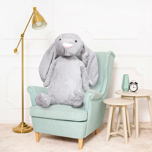 Teddyway Bani veliki plišani zeko divovski XXL, mekana igračka, 120 cm, 47 inča, 3,9 stopa, siva - Teddyway