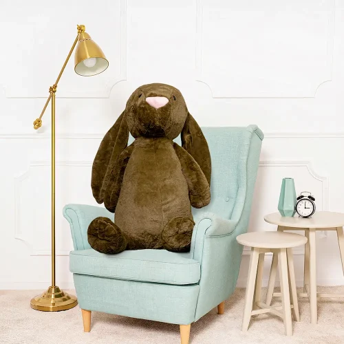 Teddyway Bani veliki plišani zeko divovski XXL, mekana igračka, 120 cm, 47 inča, 3,9 stopa, maslinasto-bijela - Teddyway