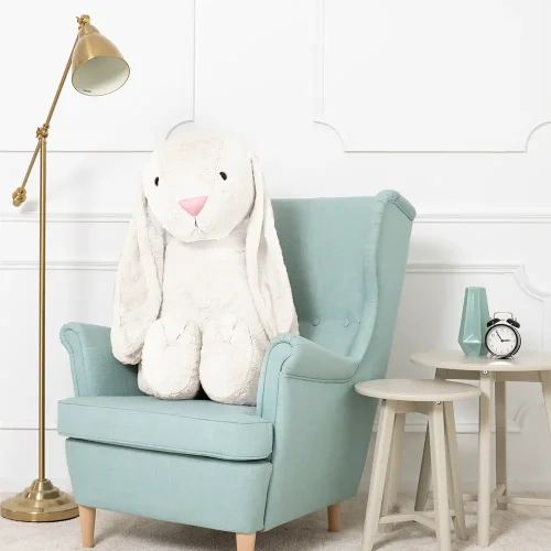 Teddyway Bani veliki plišani zeko divovski XXL, mekana igračka, 120 cm, 47 inča, 3,9 stopa, bijela - Teddyway