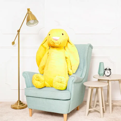 Teddyway Bani veliki plišani zeko divovski XXL, mekana igračka, 120 cm, 47 inča, 3,9 stopa, žuta - Teddyway
