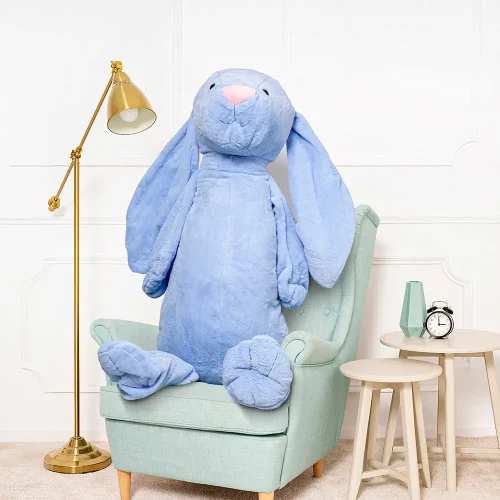 Teddyway Bani veliki plišani zeko divovski XXL, mekana igračka, 160 cm, 63 inča, 5,2 stope, plava - Teddyway