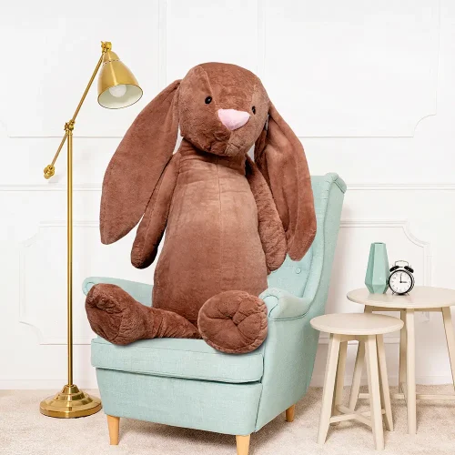 Teddyway Bani veliki plišani zeko divovski XXL, mekana igračka, 160 cm, 63 inča, 5,2 stope, smeđa - Teddyway