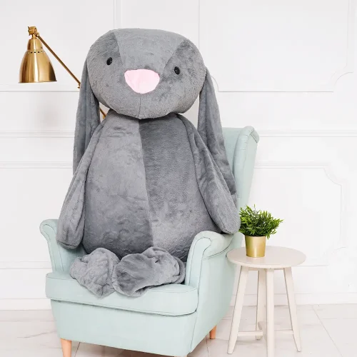 Teddyway Bani veliki plišani zeko divovski XXL, mekana igračka, 160 cm, 63 inča, 5,2 stope, tamno siva - Teddyway
