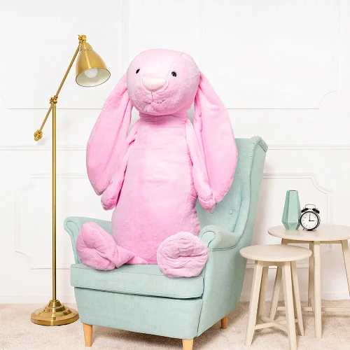 Teddyway Bani veliki plišani zeko divovski XXL, mekana igračka, 160 cm, 63 inča, 5,2 stope, tamno ružičasta - Teddyway