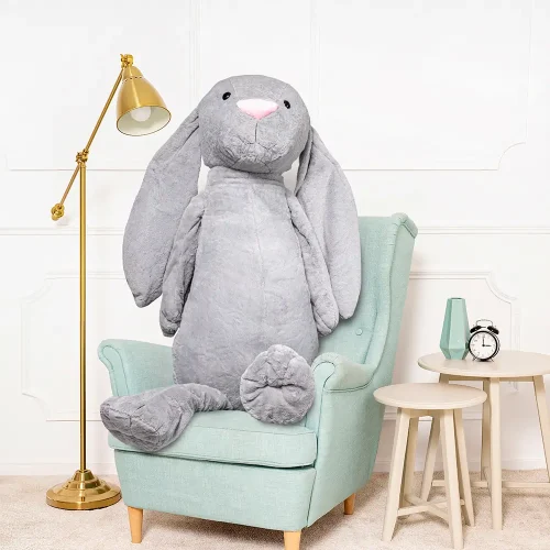 Veliki plišani zeko, mekana igračka, 160 cm, 63 inča, 5,2 stope, siva, Bani - Teddyway