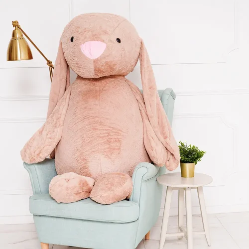 Teddyway Bani veliki plišani zeko divovski XXL, mekana igračka, 160 cm, 63 inča, 5,2 stope, svijetlosmeđa - Teddyway