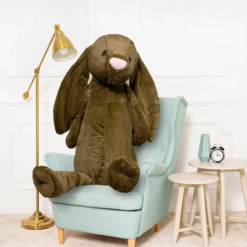 Teddyway Bani veliki plišani zeko divovski XXL, mekana igračka, 160 cm, 63 inča, 5,2 stope, maslinastozelena - Teddyway