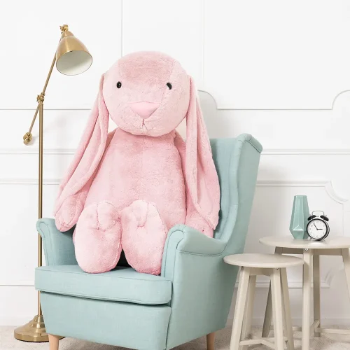 Teddyway Bani veliki plišani zeko divovski XXL, mekana igračka, 160 cm, 63 inča, 5,2 stope, roza - Teddyway