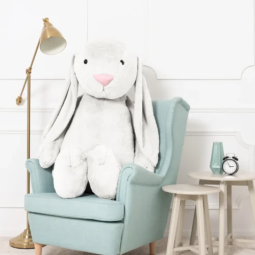 Teddyway Bani veliki plišani zeko divovski XXL, mekana igračka, 160 cm, 63 inča, 5,2 stope, bijela - Teddyway