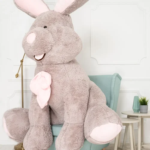Teddyway Vuni veliki plišani zeko divovski XXL, mekana igračka, 190 cm, 74 inča, 6,2 stope, siva - Teddyway