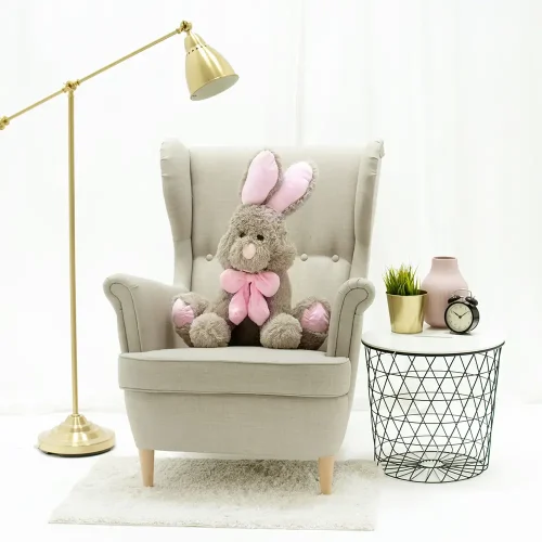 Teddyway Vuni veliki plišani zeko divovski XXL, mekana igračka, 70 cm, 27 inča, 2,3 stope, siva - Teddyway