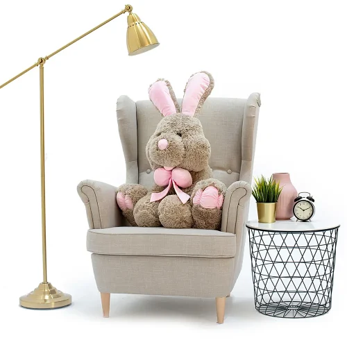 Teddyway Vuni veliki plišani zeko divovski XXL, mekana igračka, 90 cm, 35 inča, 2,9 stopa, siva - Teddyway