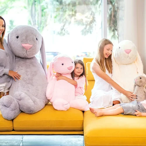 Teddyway Bani veliki plišani zeko divovski XXL, mekana igračka, 160 cm, 63 inča, 5,2 stope, tamno siva - Teddyway