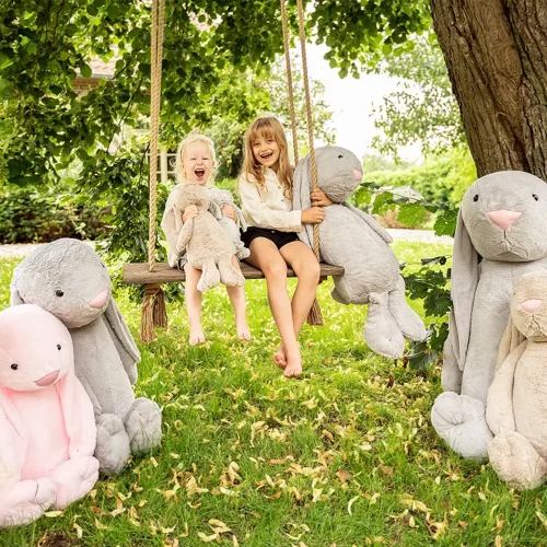 Teddyway Bani veliki plišani zeko divovski XXL, mekana igračka, 160 cm, 63 inča, 5,2 stope, tamno siva - Teddyway