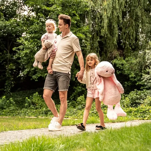 Teddyway Bani veliki plišani zeko divovski XXL, mekana igračka, 160 cm, 63 inča, 5,2 stope, tamno siva - Teddyway