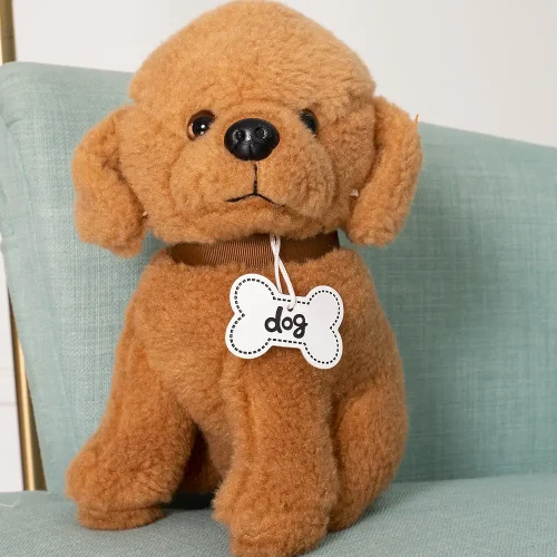 Pudi Plush Dog Poodle, Soft Toy, 20 Cm, 7 Inches, 0.6 Feet, Brown - Teddyway