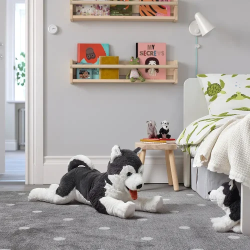 Hasi plišani pas haski, mekana igračka, 70 cm, 27 inča, 2,3 stope, crno-bijela - Teddyway