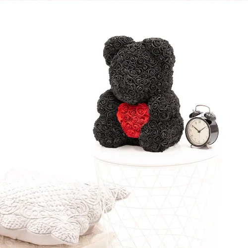Teddyway Onis Rose plišani medvjedić, umjetne ruže, cvjetni poklon, 25 cm, 10 inča, 0,8 stopa, crveni - Teddyway