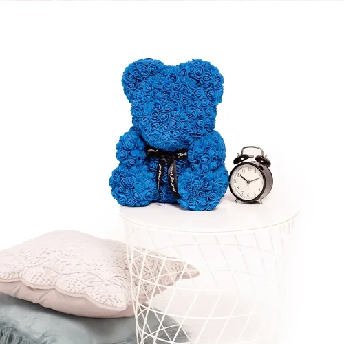 Teddyway Onis Rose plišani medvjedić, umjetne ruže, cvjetni poklon, 25 cm, 10 inča, 0,8 stopa, crveni - Teddyway