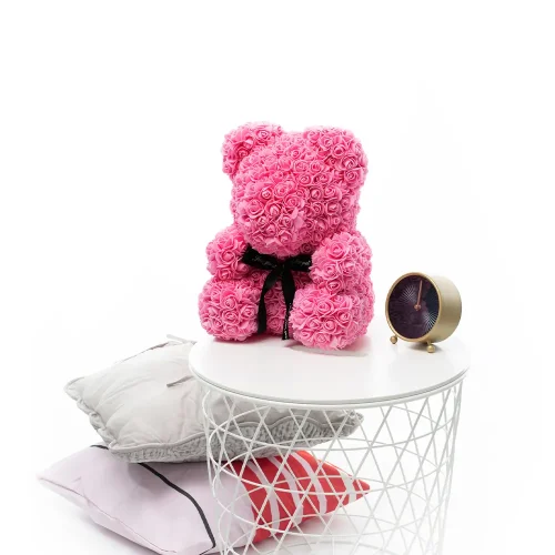 Teddyway Onis Rose plišani medvjedić, umjetne ruže, cvjetni poklon, 25 cm, 10 inča, 0,8 stopa, crveni - Teddyway