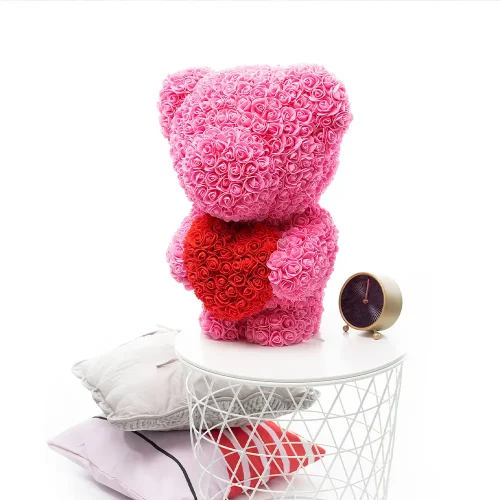 Teddyway Onis Rose plišani medvjedić, umjetne ruže, cvjetni poklon, 25 cm, 10 inča, 0,8 stopa, crveni - Teddyway