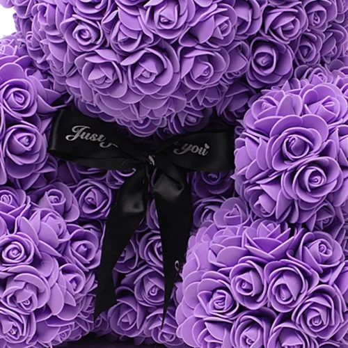 Teddyway Onis Rose plišani medvjedić, umjetne ruže, cvjetni poklon, 25 cm, 10 inča, 0,8 stopa, crveni - Teddyway