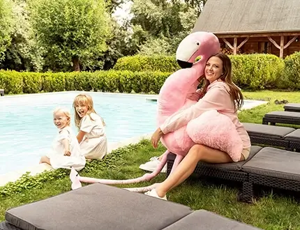 Veliki plišasti flamingi